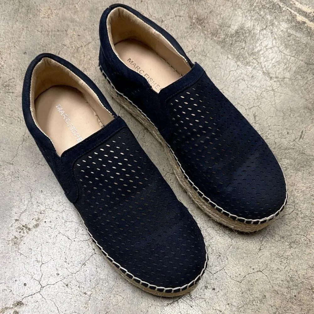 * Marc Fisher Dark Blue Espadrille Slip-Ons
